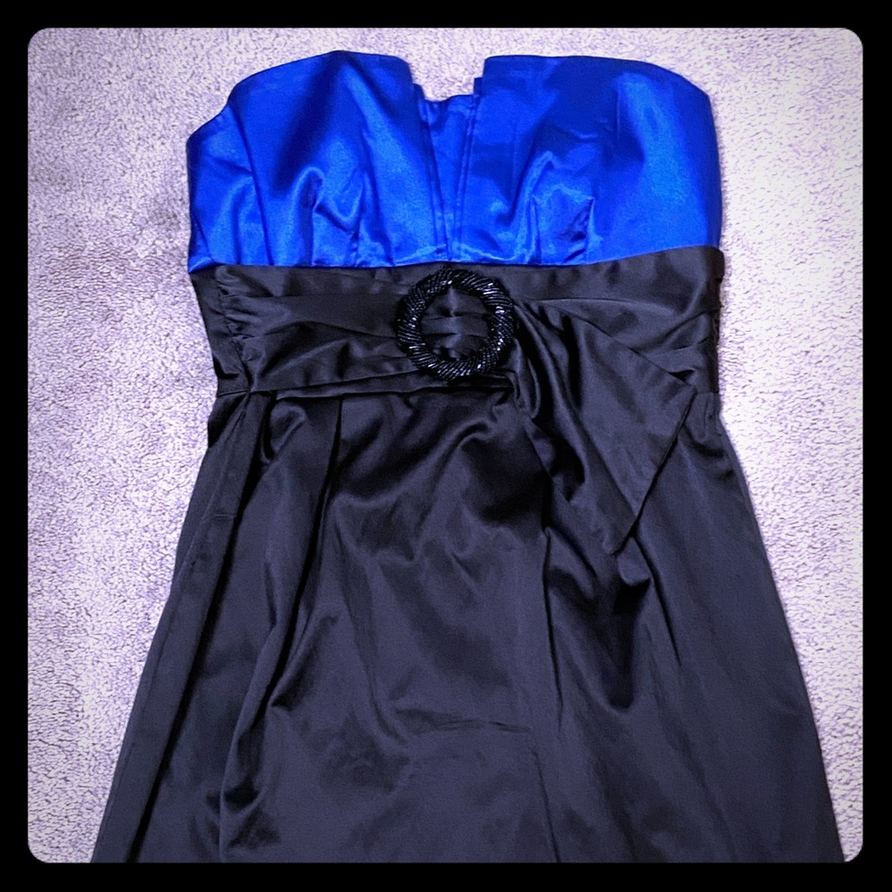 Trixxi blue and black silky dress